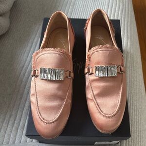 Giuseppe Zanotti Design - Elegant Satin Loafers with Crystal Embellishments
